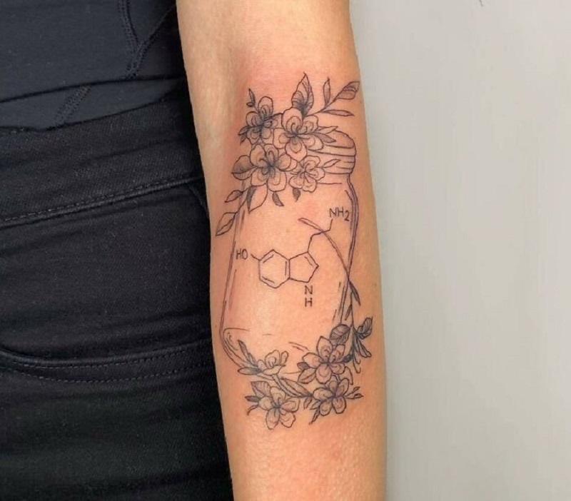Molecule Tattoo On Arm