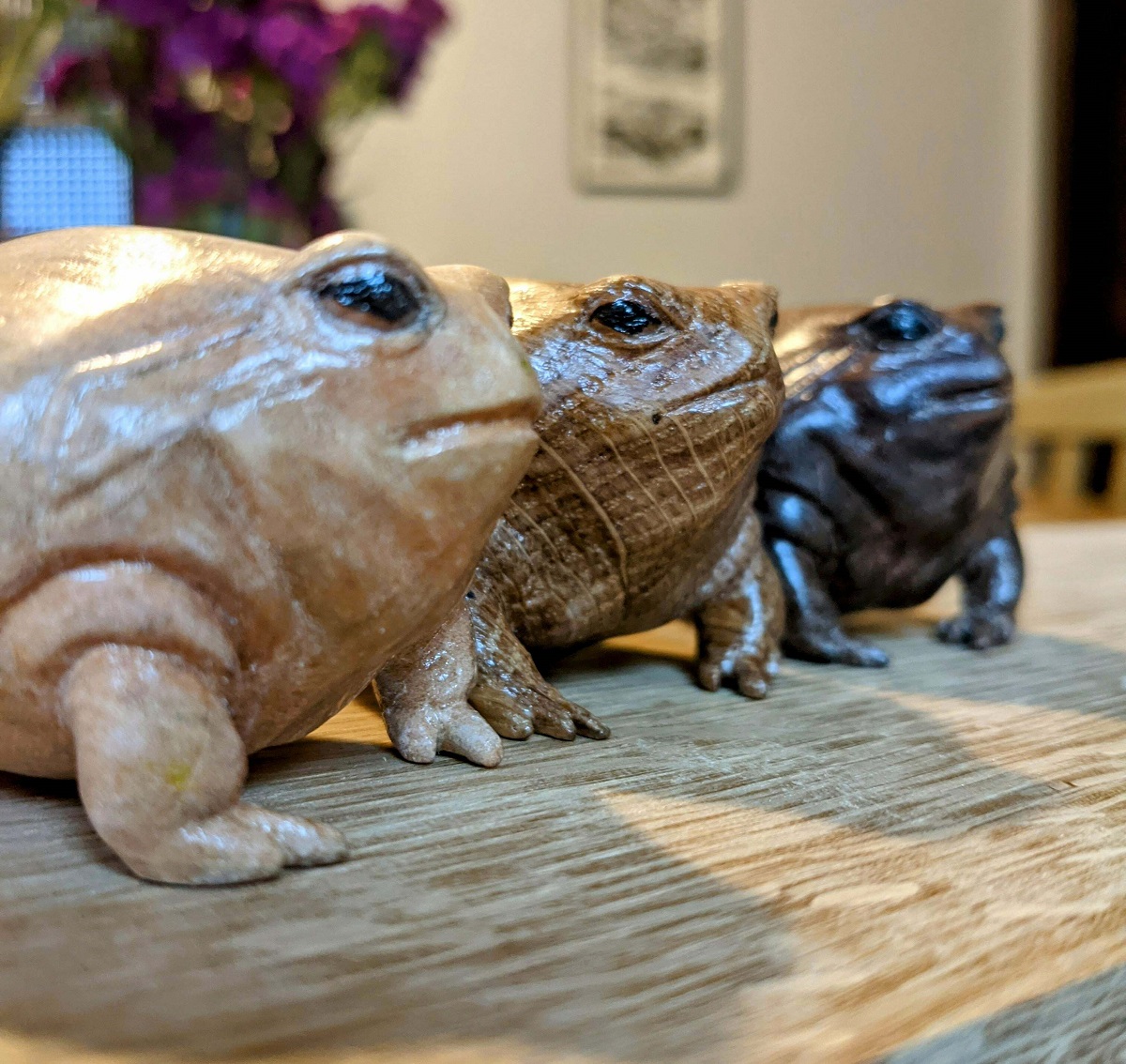 Carved A Small Handful Of Desert Rain Frogs Out Of Maple, White Oak, And Black Walnut! Love These Chunky Little Guys! Hope Y'all Do, Too!