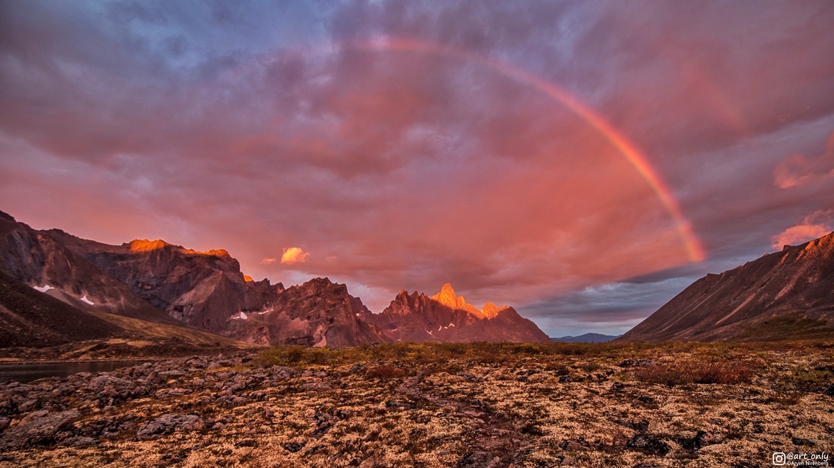 When My Sunrise Alarm Went Off, I Heard Rain Coming Down On My Tent, And I Almost Went Back To Sleep, But I Decided To Peak Outside Anyway, And I Witnessed The Best Sunrise I've Ever Seen (Tombstone Territorial Park, YT, CA)