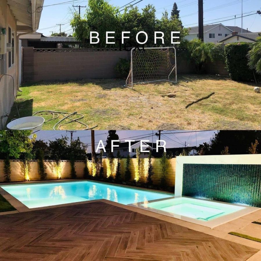 Before And After Backyard With Pool