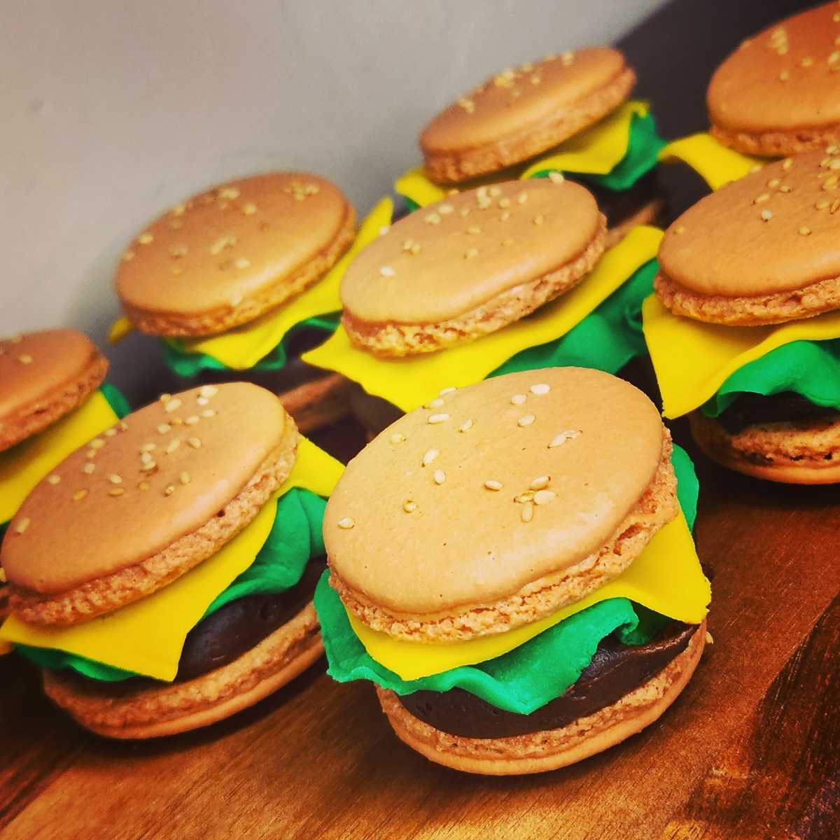 I Made These Little Cheeseburger Macarons Filled With Homemade Chocolate Ganache