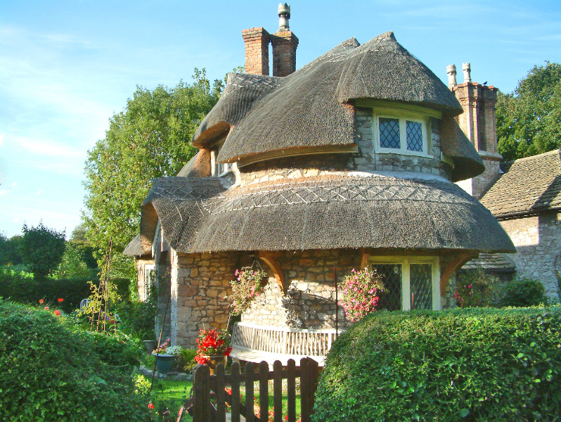 English Cottage With Thatched Roof